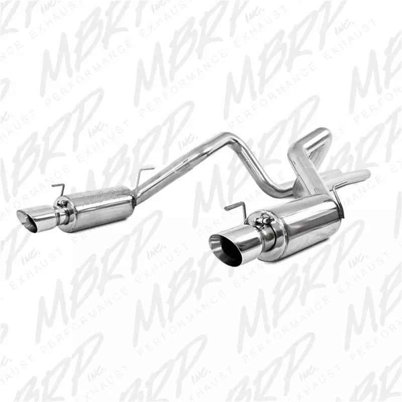 MBRP Dual Split Rear Street Version 4in Tips T409 Exhaust System fits 2005-2010 Ford Mustang GT / 2007-2010 Ford Mustang Shelby GT500