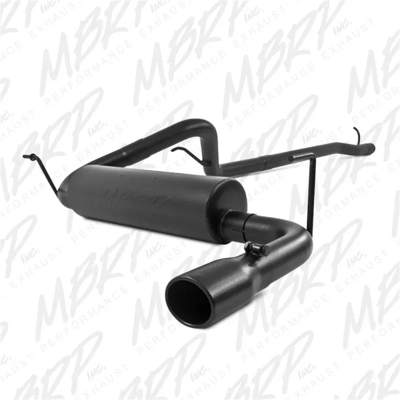 MBRP Rubicon 3.6L Cat Back Single Rear Exit Black Exhaust fits 2007-2018 Jeep Wrangler, Wrangler JK