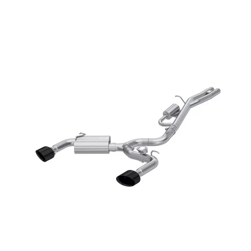 MBRP S46103BC T304 SS 3in Cat-Back Dual Split Rear w/ Oval Black Chrome Tips fits 2017-2020 Audi RS3 2.5T