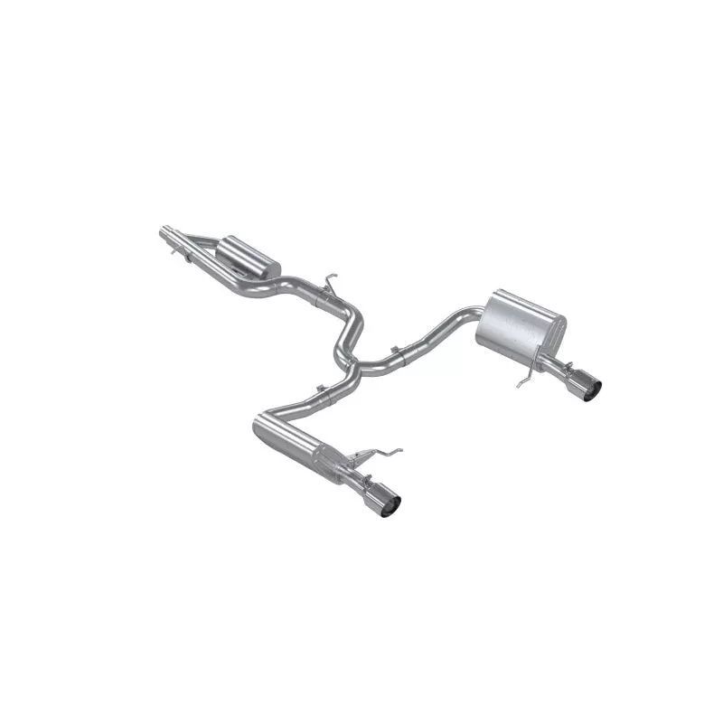 MBRP S4618304 T304SS 3in Cat-Back 2.5in Dual Split Rear w/ SS Tips fits 2017-2019 Volkswagen Golf Alltrack S, Golf SportWagen S, Golf SportWagen SE 1.8T