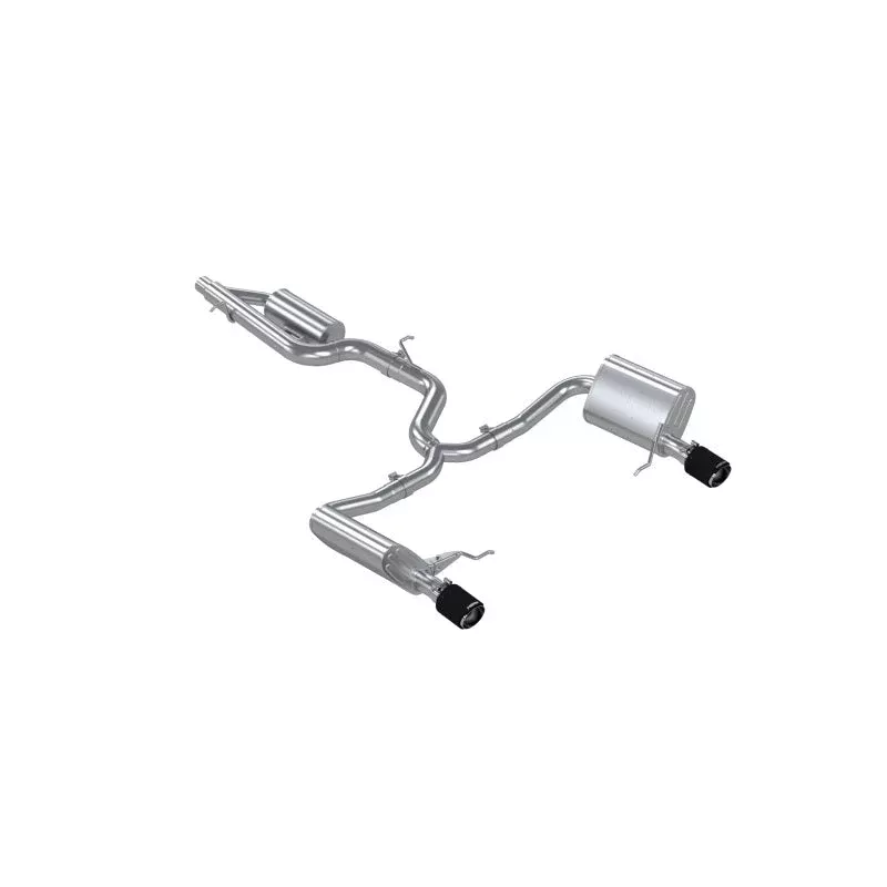 MBRP S46183CF T304SS 3in Cat-Back 2.5in Dual Split Rear w/ CF Tips fits 2017-2019 Volkswagen Golf Alltrack S, Golf SportWagen S, Golf SportWagen SE 1.8T