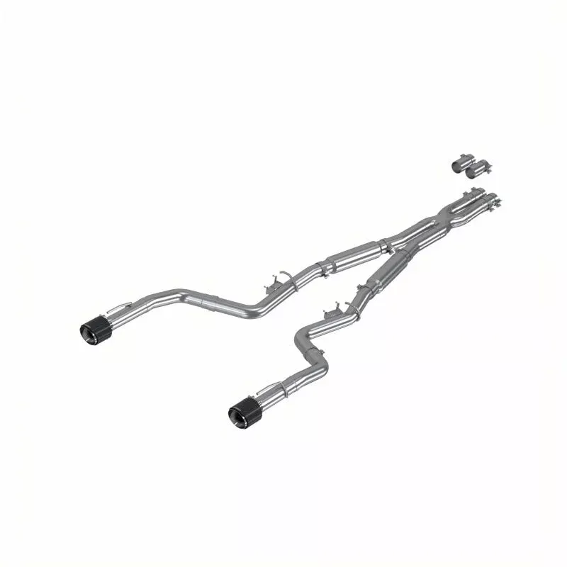 MBRP S71173CF 3in Dual Rear Exit SS Catback Exhaust w/ Carbon Fiber Tips fits 2015-2023 Dodge Charger 5.7L, 6.1L, 6.4L