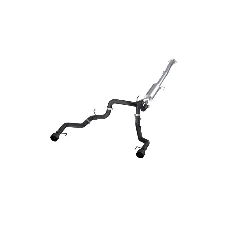 MBRP T304 5in OD Black Tip Dual Rear Exit 3in Black Coated Cat Back Exhaust fits 2021-2025 Ford F-150