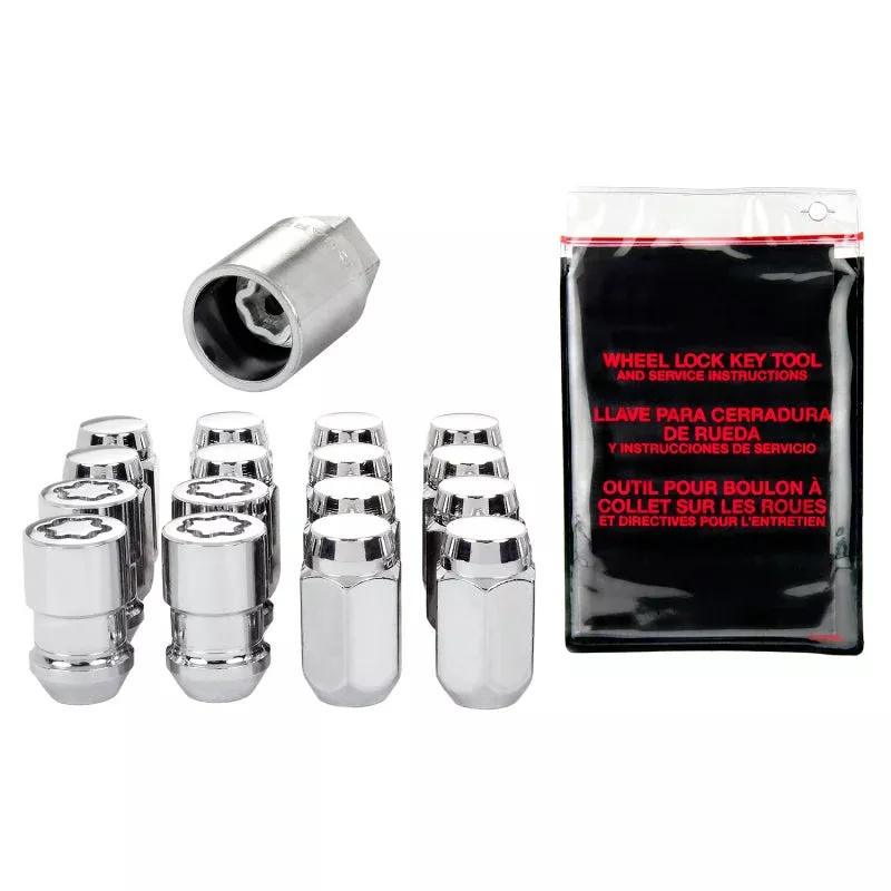McGard 4 Lug Hex Install Kit w/Locks (Cone Seat Nut) 1/2-20 / 13/16 Hex / 1.5in. Length – Chrome fits 1955-2001 Ford / Mercury / Saab