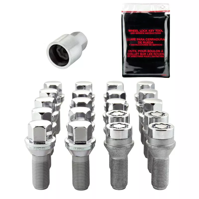 McGard 5 Lug Hex Install Kit w/Locks (Cone Seat Bolt) M14X1.25 / 17mm Hex / 27.5mm Shank Length - Black fits 2006-2023 BMW / Mini