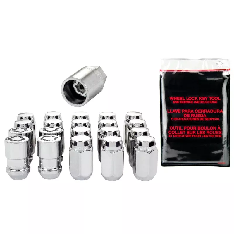 McGard 5 Lug Hex Install Kit w/Locks (Cone Seat Nut) 1/2-20 / 13/16 Hex / 1.5in. Length – Chrome fits 1980-2011 American Motors / Buick / Cadillac