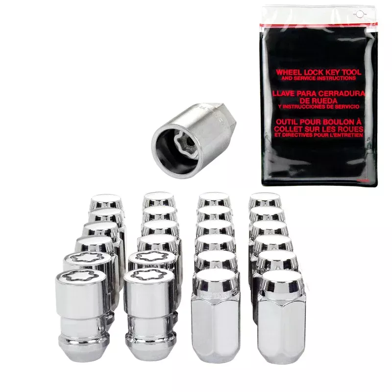 McGard 6 Lug Hex Install Kit w/Locks (Cone Seat Nut) 1/2-20 / 13/16 Hex / 1.5in. Length – Chrome fits 1987-2017 Dodge Dakota, Durango, Viper