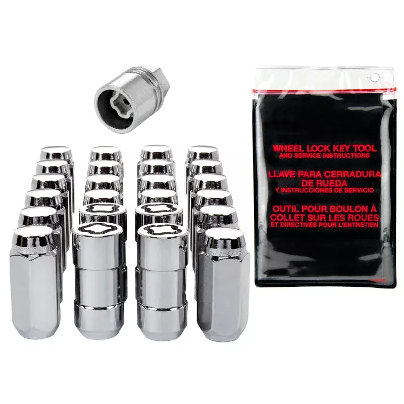 McGard 6 Lug Hex Install Kit w/Locks (Cone Seat Nut) M14X1.5 / 22mm Hex / 1.945in. Length – Chrome fits 1988-2024 Buick / Cadillac / Chevrolet