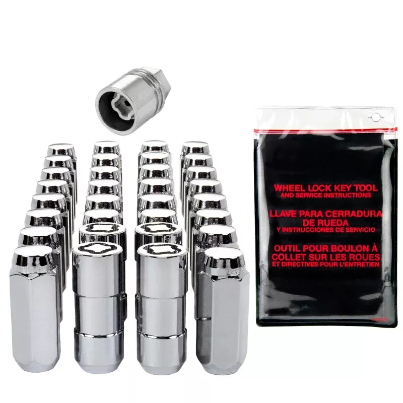 McGard 8 Lug Hex Install Kit w/Locks (Cone Seat Nut) M14X2.0 / 13/16 Hex / 2.25in. Length – Chrome fits 1999-2002 Ford F-250 Super Duty, F-350 Super Duty / 2000-2002 Ford Excursion