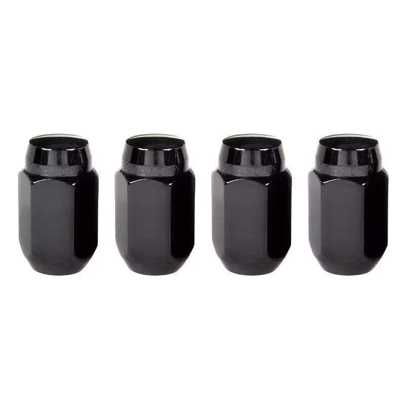 McGard Hex Lug Nut (Cone Seat) M14X1.5 / 22mm Hex / 1.635in. Length (4-Pack) – Black fits 2005-2024 Acura / Buick / Cadillac