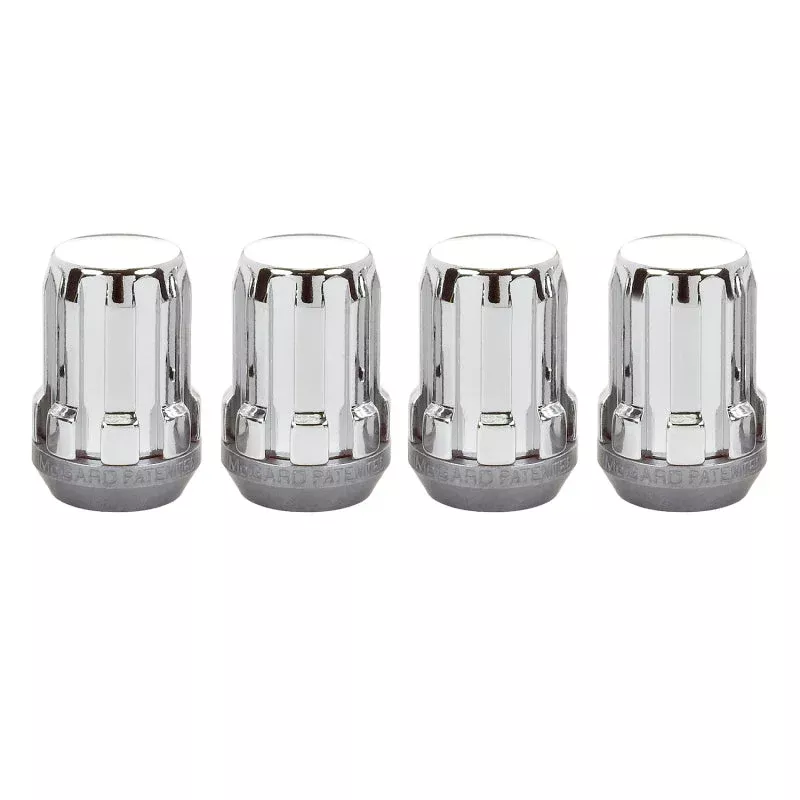 McGard SplineDrive Lug Nut (Cone Seat) M12x1.25 / 1.24in. Length (4-Pack) – Chrome (Req. Tool) fits 1980-2023 Chevrolet / Geo / Honda and more