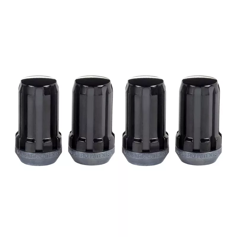 McGard SplineDrive Lug Nut (Cone Seat) M14x1.5 / 1.648in. Length (4-Pack) – Black (Req. Tool) fits 2005-2024 Acura / Buick / Cadillac and more