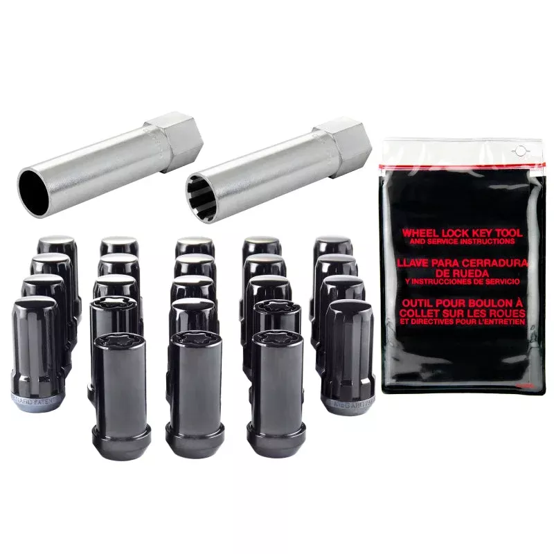 McGard SplineDrive Tuner 23pc. Kit (Cone) 1/2-20 13/16 Hex Lug Nuts 5 Locks) Blk fits Vehicle Fitments