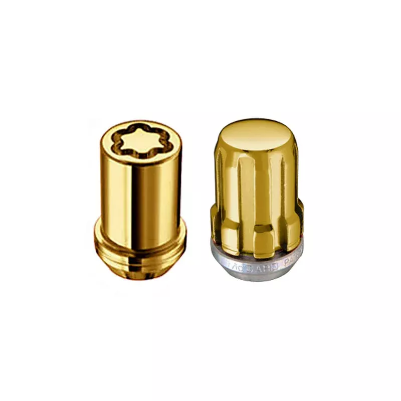 McGard SplineDrive Tuner 4 Lug Install Kit with Locks & Tool (Cone) M12x1.25 / 13/16 Hex – Gold (CS) fits 1968-2023 Geo / Honda / INFINITI