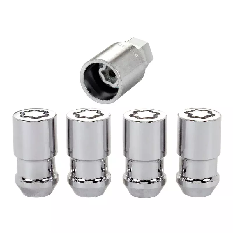McGard Wheel Lock Nut Set – 4pk. (Cone Seat) 1/2-20 / 3/4 & 13/16 Dual Hex / 1.66in. Length – Chrome fits 1960-2019 Ford / Lincoln / Mazda