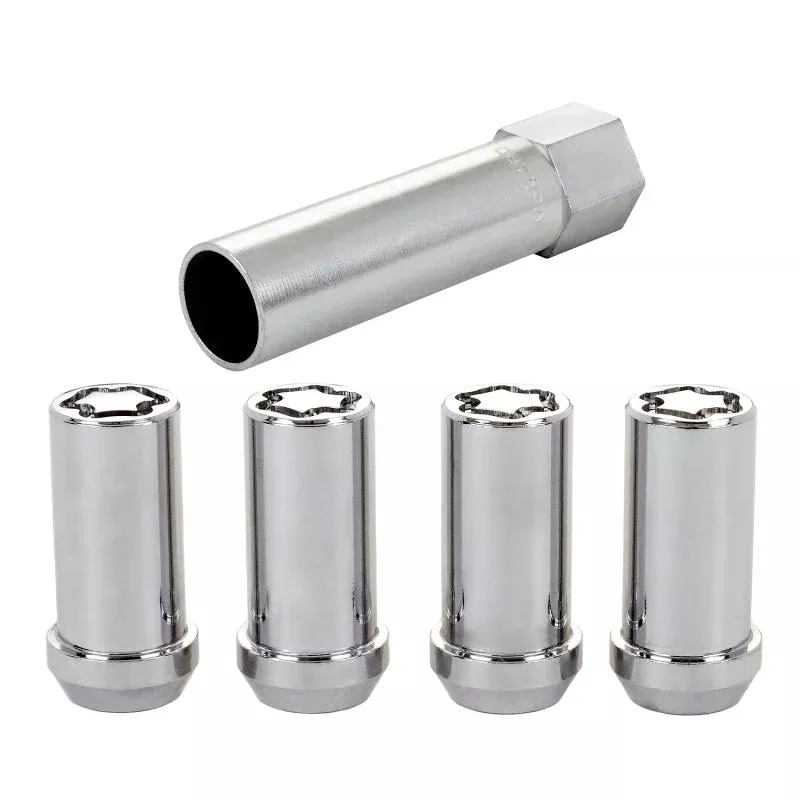 McGard Wheel Lock Nut Set – 4pk. (Tuner / Cone Seat) 1/2-20 / 13/16 Hex / 1.60in. Length – Chrome fits 1980-2017 American Motors / Buick / Cadillac