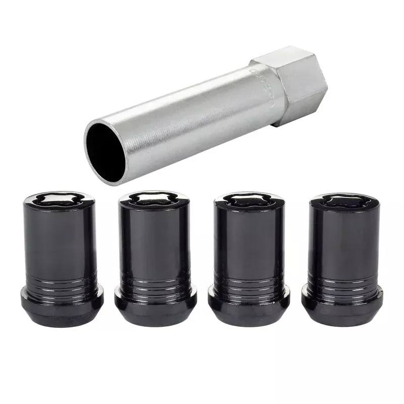 McGard Wheel Lock Nut Set – 4pk. (Tuner / Cone Seat) M12X1.25 / 13/16 Hex / 1.24in. Length – Black fits 1980-2023 Chevrolet / Geo / Honda