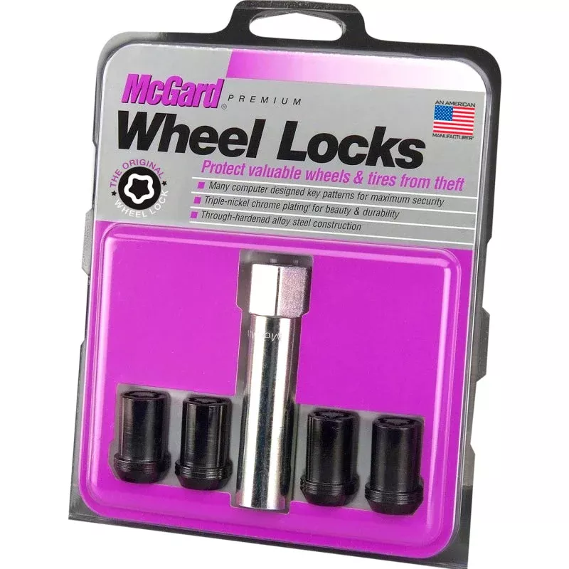 McGard Wheel Lock Nut Set – 4pk. (Tuner / Cone Seat) M12X1.5 / 13/16 Hex / 1.24in. Length – Black fits 1980-2024 Acura / Alfa Romeo / Buick