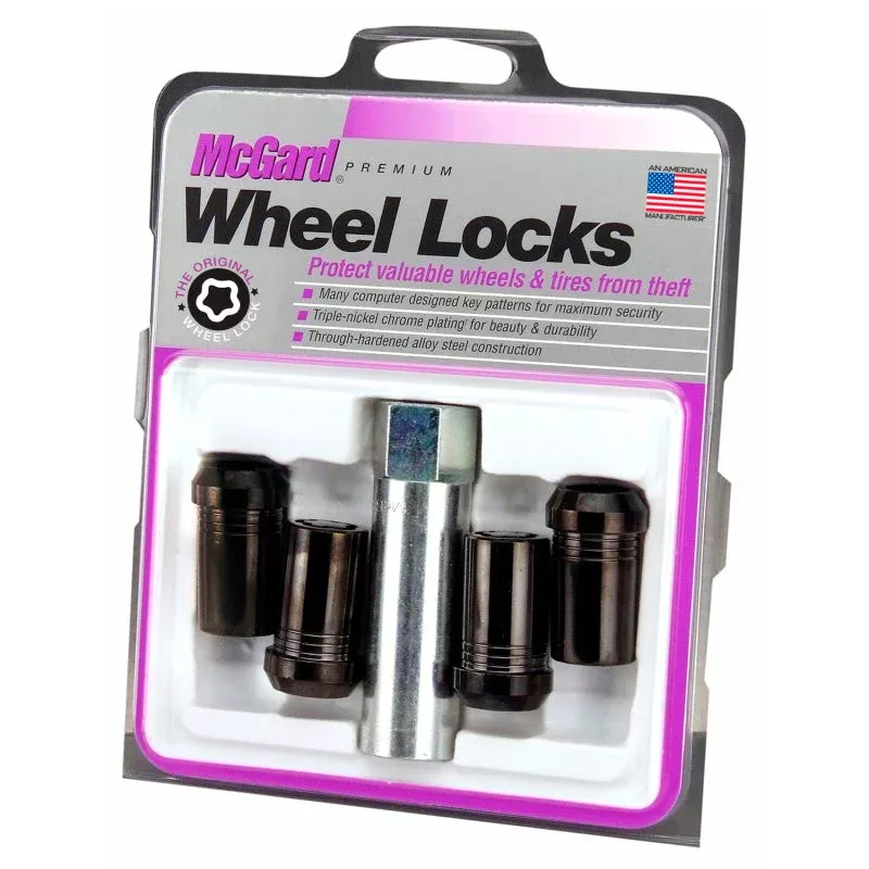 McGard Wheel Lock Nut Set – 4pk. (Tuner / Cone Seat) M14X1.5 / 1in. Hex / 1.935in. Length – Black fits 1988-2023 Cadillac / Chevrolet