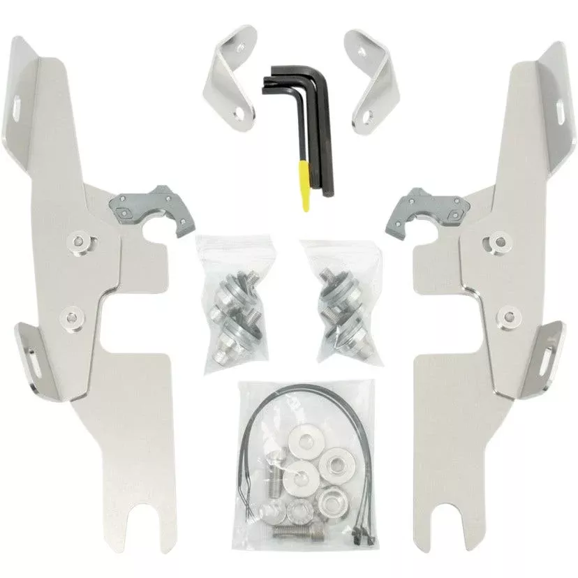 Memphis Shades Polished Trigger-Lock Mount for Batwing Fairing Harley Dyna FLD