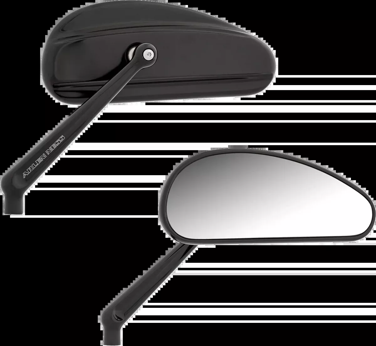 Mirrors - Downdraft - Side View - Elongated - Black