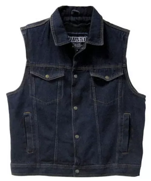 Mossi Dirty Blue Denim Motorcycle Vest