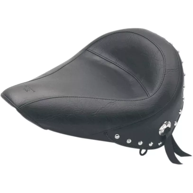 Mustang 75084 Chrome Studded Solo Seat Only Harley 00-05 FXST 00-07 FLST