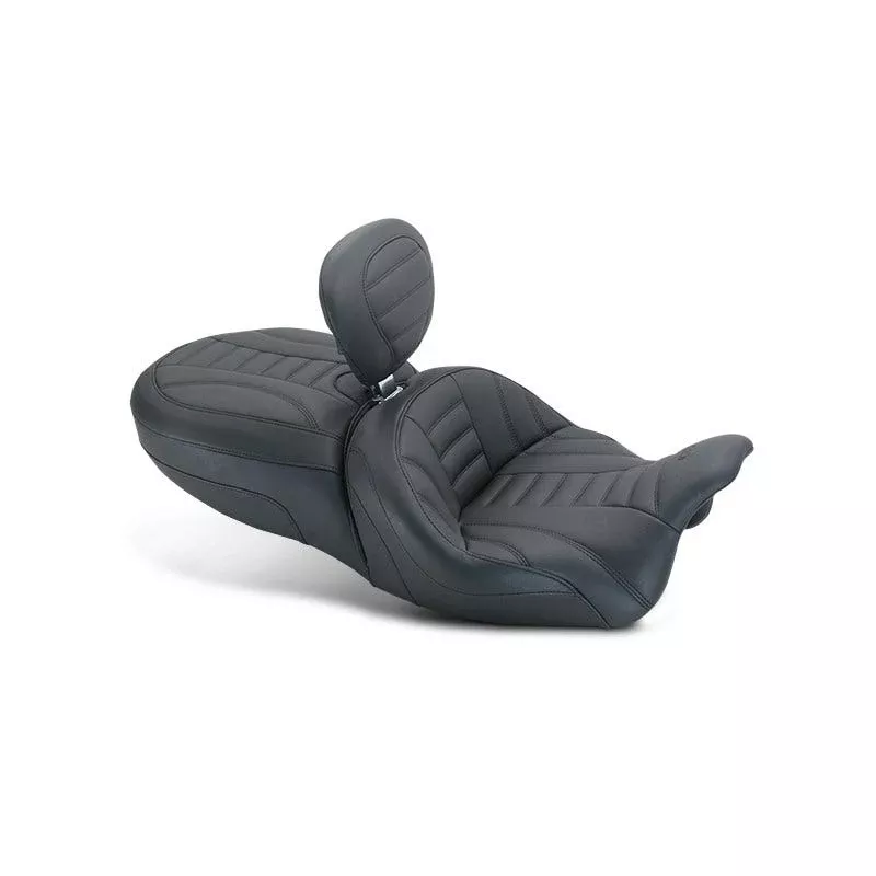 Mustang 79592 One Piece Vintage Standard Seat Driver Backrest Harley Freewheeler FLRT