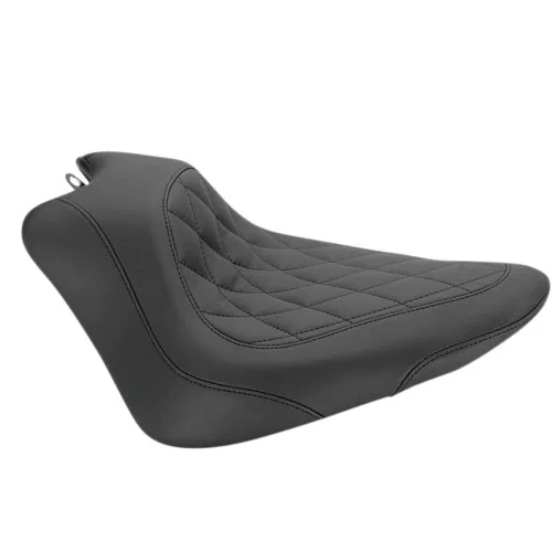 Mustang Black Wide Tripper Solo Seat for 2011-2017 Harley Softail FXS/FLS - Diamond