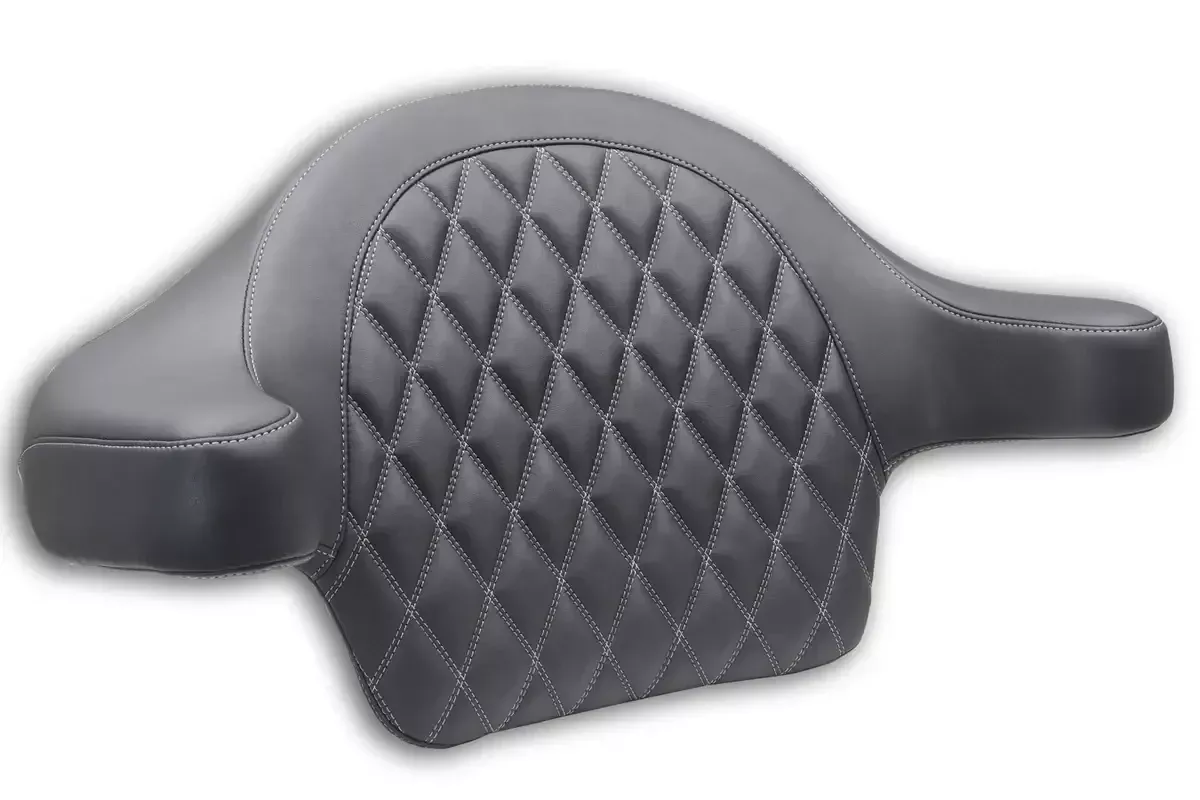 Mustang Double Diamond Extended Arm Wrap-Around Backrest for '14-25 Harley-Davidson FL Touring w/ King Tour Pak (Select Stitching Color)