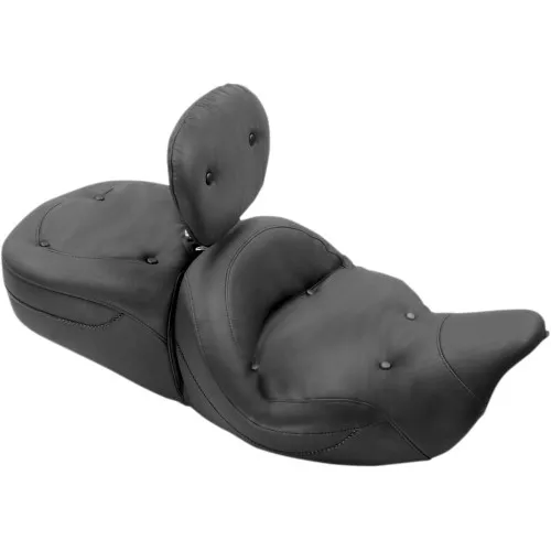 Mustang Super Touring Seat w/ Driver Backrest for 2008-2023 Harley Touring - Regal