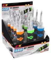 NEW PERFORMANCE TOOL W9205 HIGH VISIBILITY LED BIT DRIVER, Black/Orange