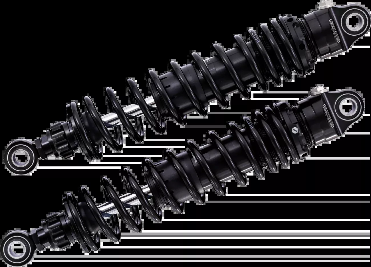 Ohlins HD 772S2 Twin 13" STX36 Blackline Rear Shocks for 1990-24 Harley Touring