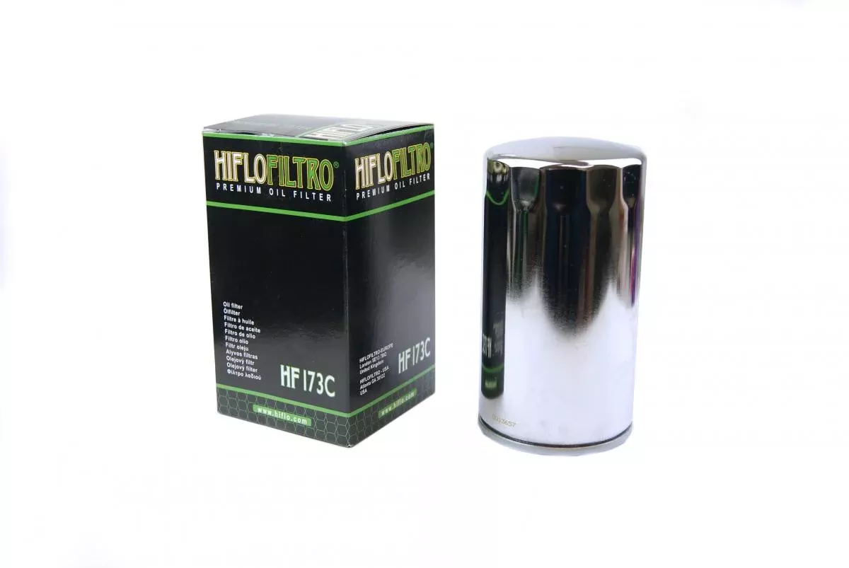 OIL FILTER HIFLO HF173C CHROME, Harley Davidson 63813-90