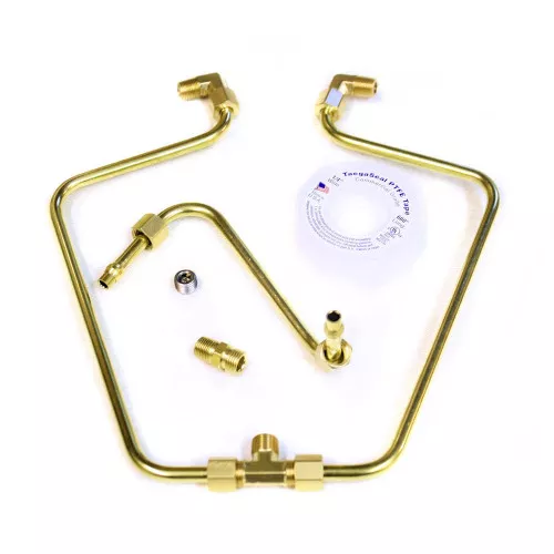 Old-Stf Rocker Box Split Oil Lines for 1966-1984 Harley Shovelhead - Brass