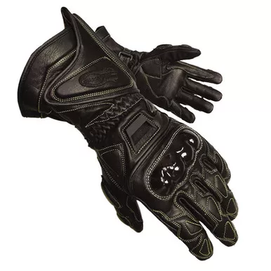 Olympia 340 Mens Vented Black Leather Sport Gloves