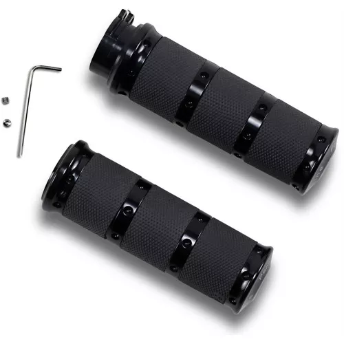 Performance Machine Contour Renthal XL Grips for Harley Dual Cable - Black