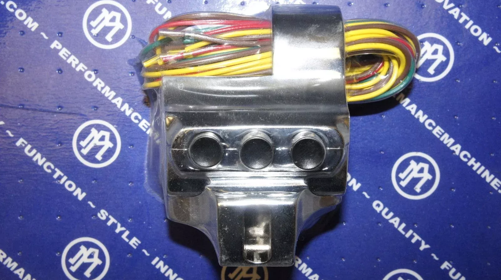 Performance Machine PM Contour Chrome 4 Four Button Switch Housing Right Side Harley