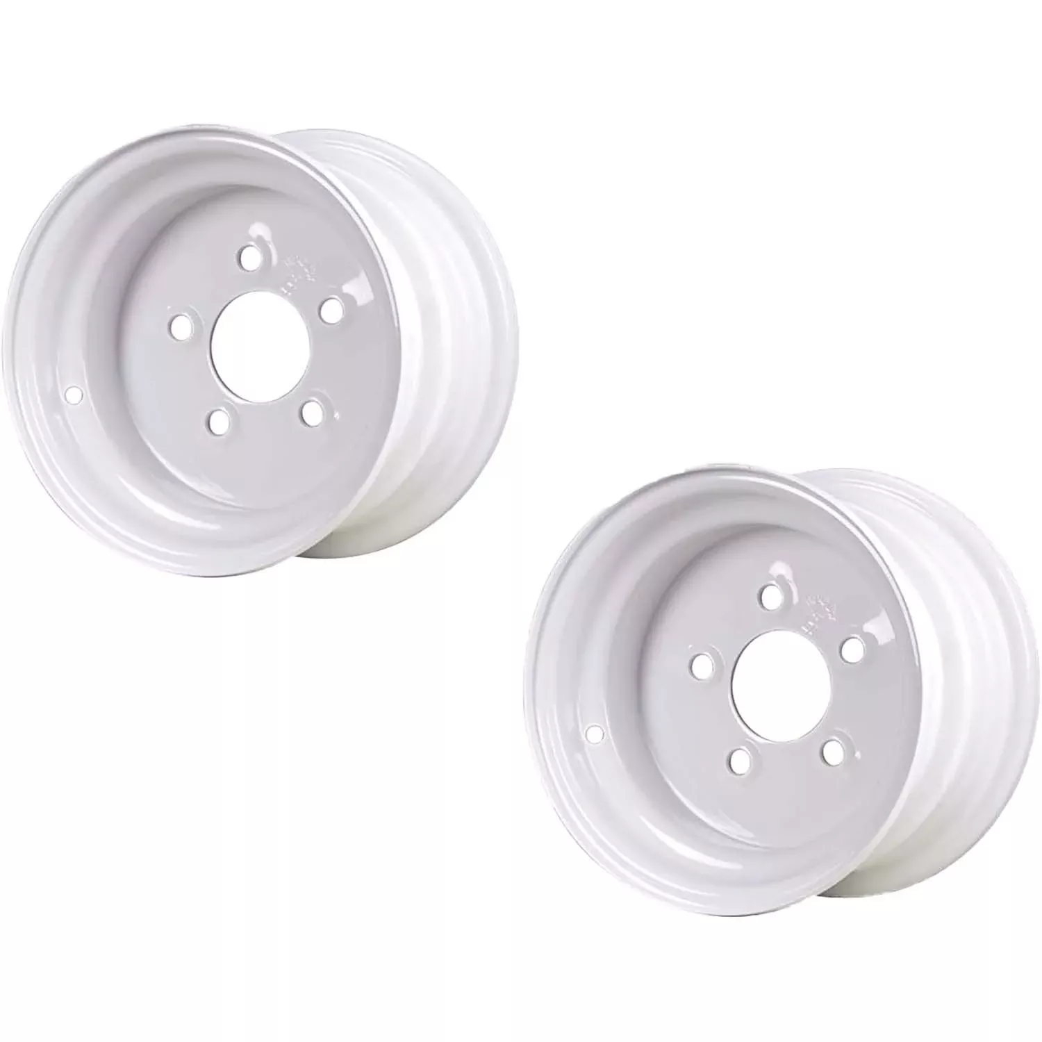 Premium Service 8x3.75 5 on 4.5 Steel Trailer Wheel - White Pack of 2