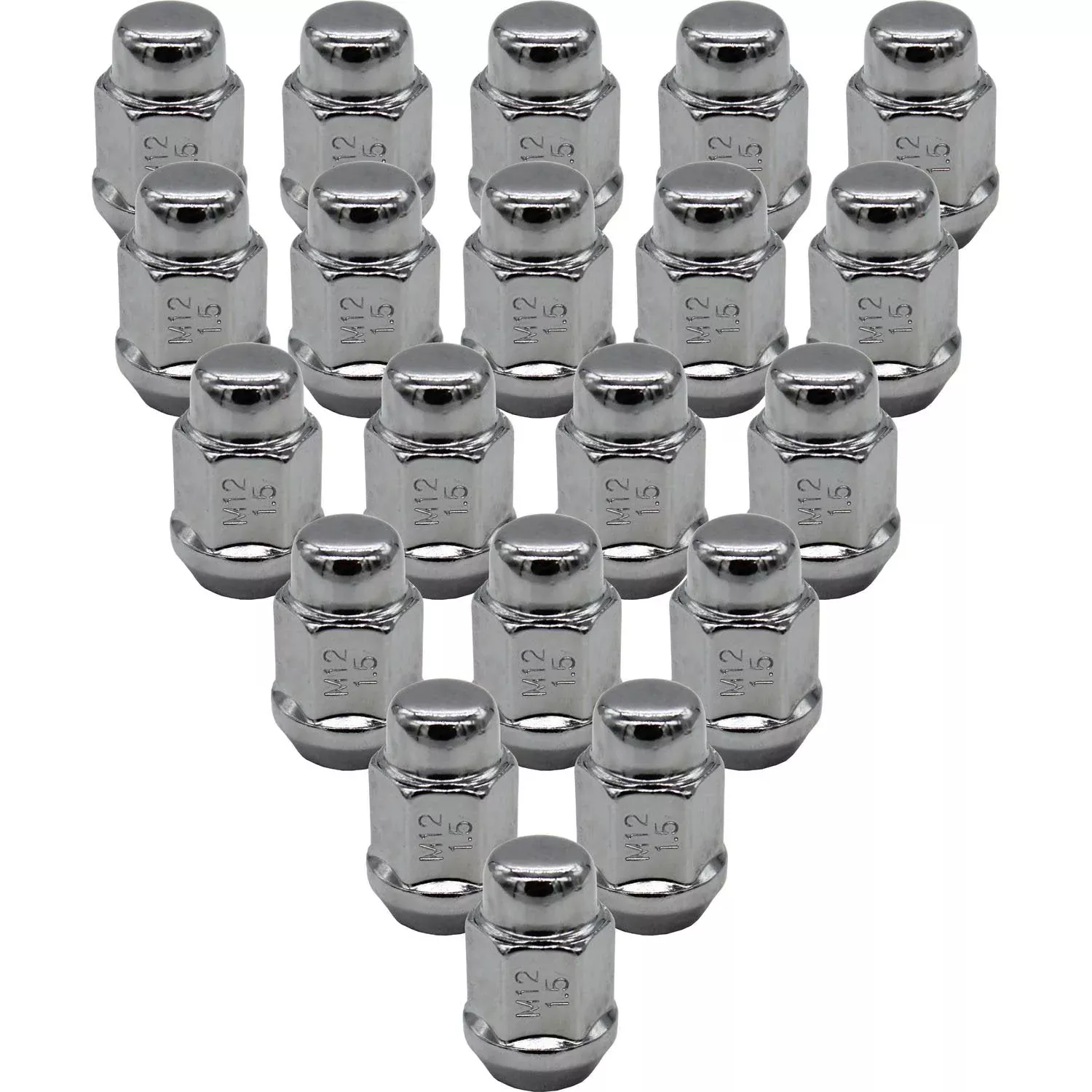 Premium Service M12x1.50 Bulge Acorn 3/4" Hex Wheel Lug Nut Pack of 20