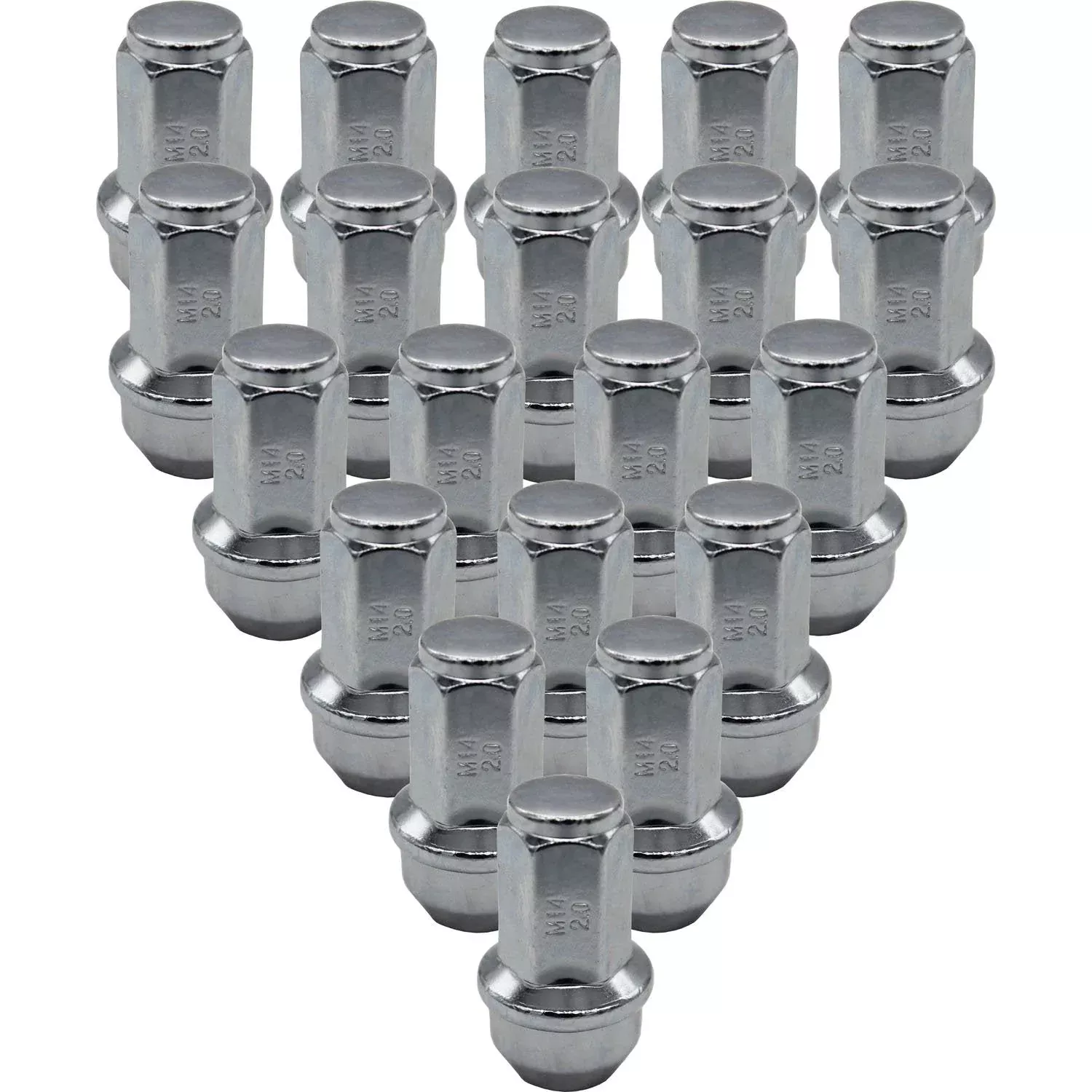 Premium Service M14x2.0 Big Bulge 13/16" Hex Conical Seat Wheel Lug Nut Pack of 20