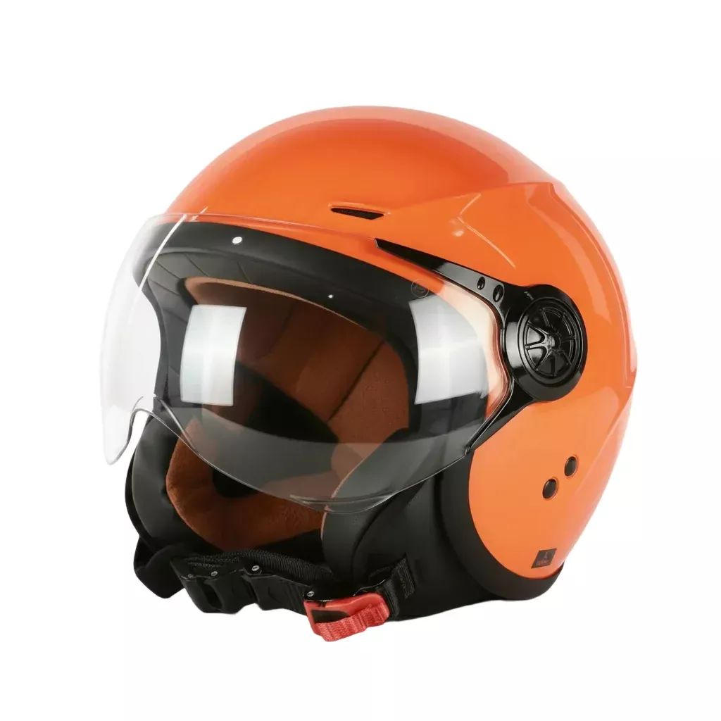 Prima 3/4 Open Face Helmet w/ Shield – Tangerine | DOT