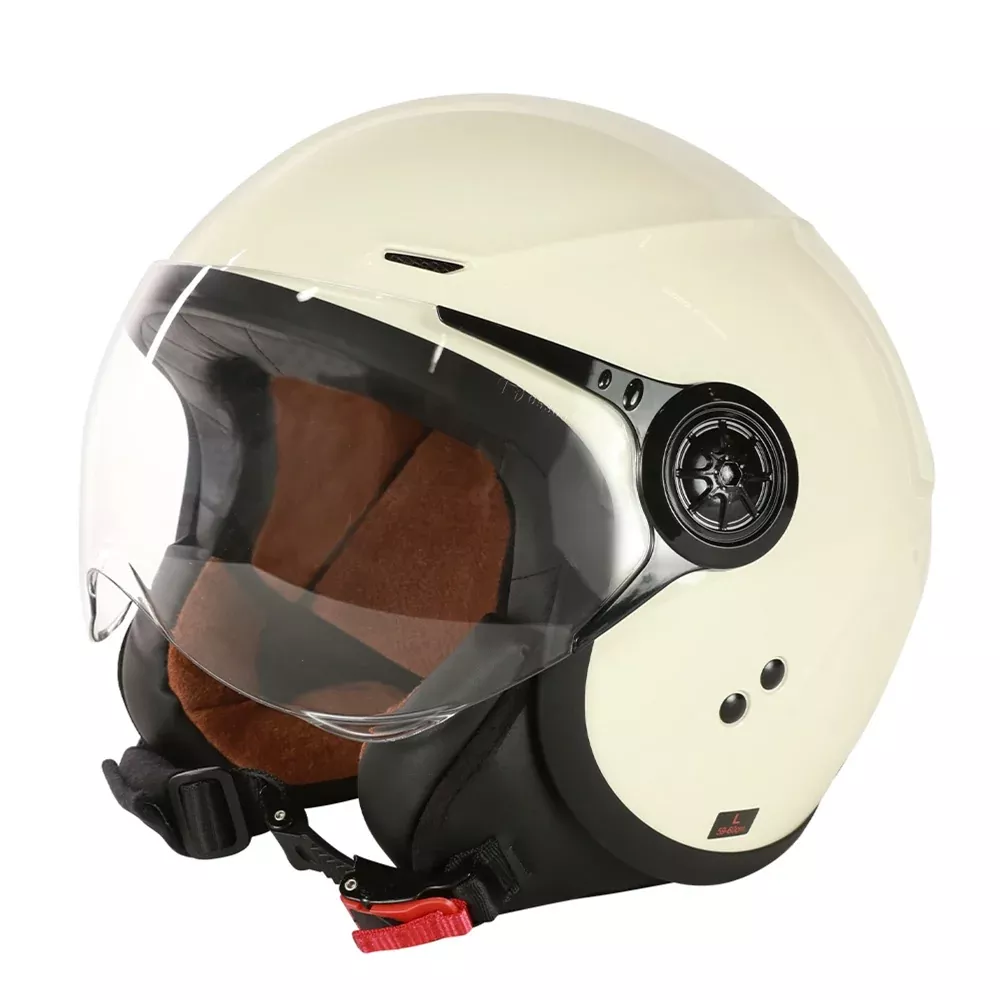 Prima 3/4 Open Face Helmet w/ Shield - Vanilla | DOT