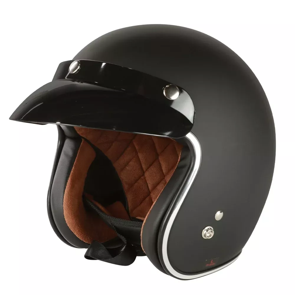 Prima 3/4 Open Face Helmet w/ Visor – Matte Black | DOT