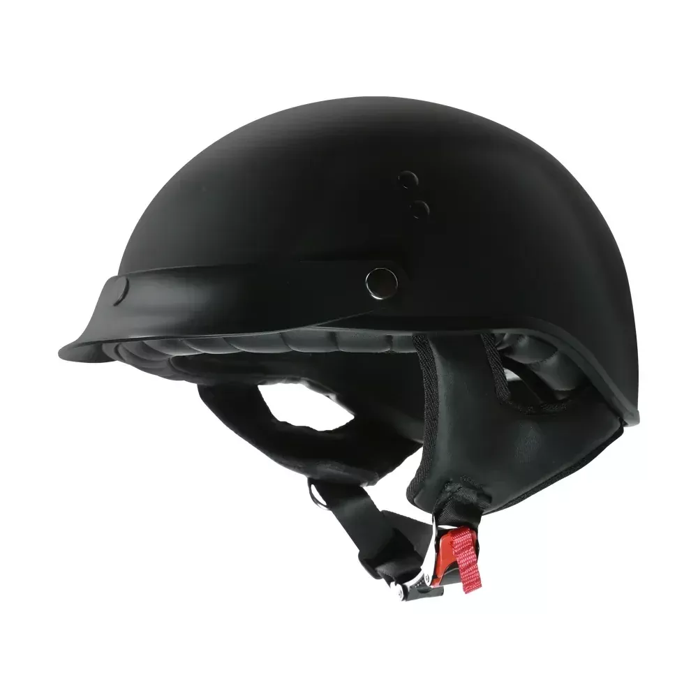 Prima Half Helmet w/ Peak Visor - Matte Black