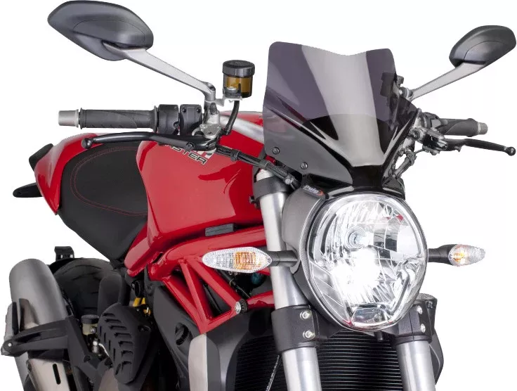 Puig Naked Gen Sport Windscreen for 2014-16 Ducati Monster 1200 – Dark Smoke
