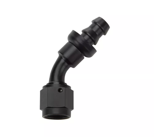 Pushlock Hose End Black 45 Deg Elbow -6 ALL49432