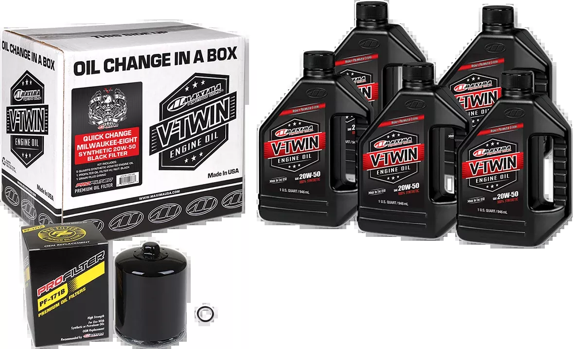 Quick Change M8 Synthetic 20W-50 Oil Change Kit - Black Filter