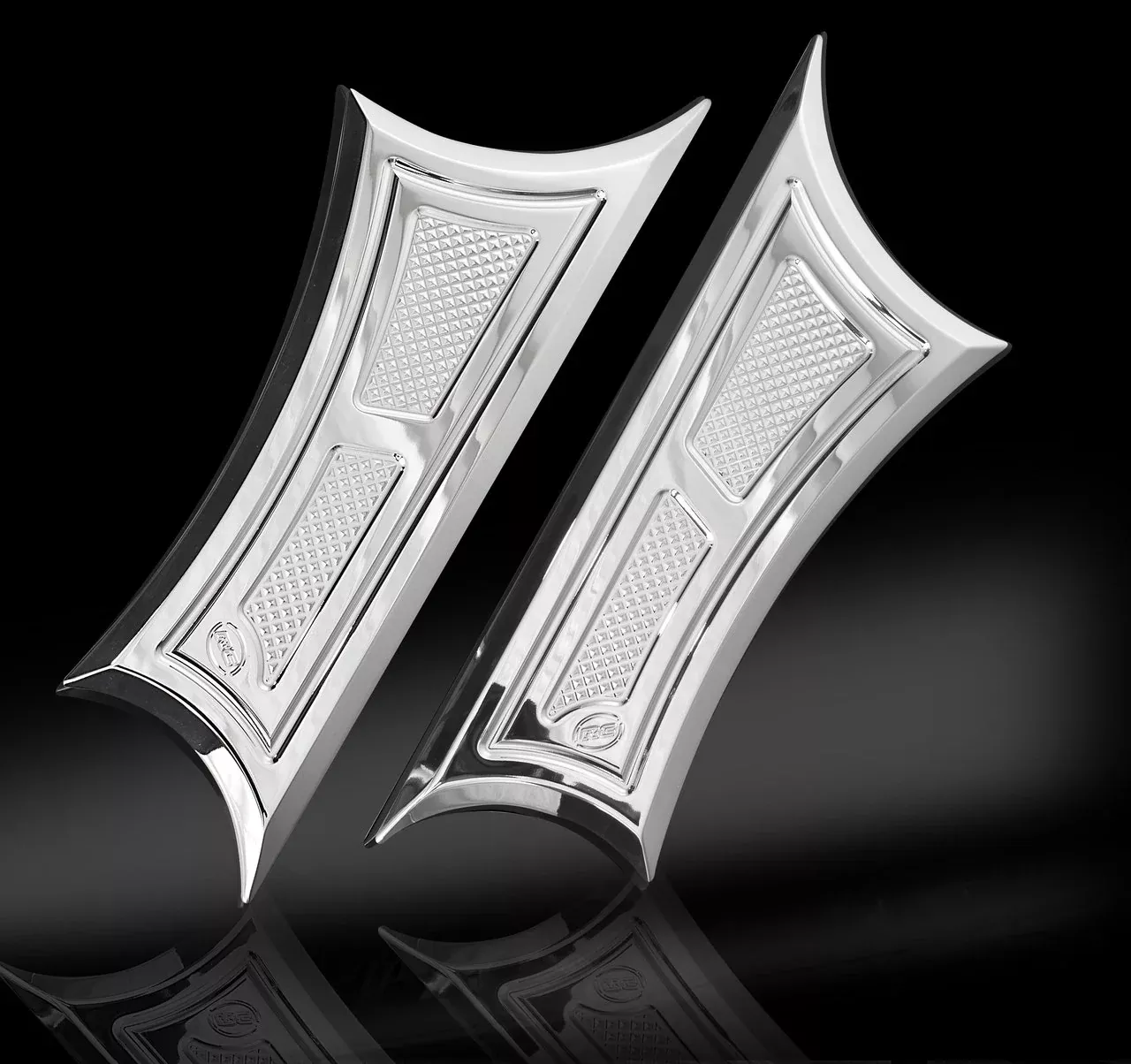 RC Components Chrome Velocity Series Driver Floorboards for Harley FLH/T & ST