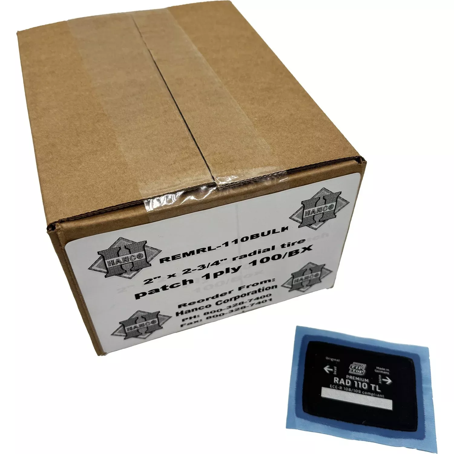 REMA TIP TOP 2″ x 2-3/4″ radial tire patch 1ply – 100/BX Bulk